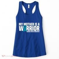 My Mother Is A Warrior Teal Ribbon Ovarian Cancer Awareness Funny Gift Women's Tank Top thumb 0