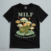 Milf Man I Love Frogs Vintage Retro Frog And Fungi Mushroom T-Shirt thumb 5
