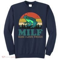 MILF Man I Love Frogs Funny Saying Frog Amphibian Lovers Sweatshirt thumb 0