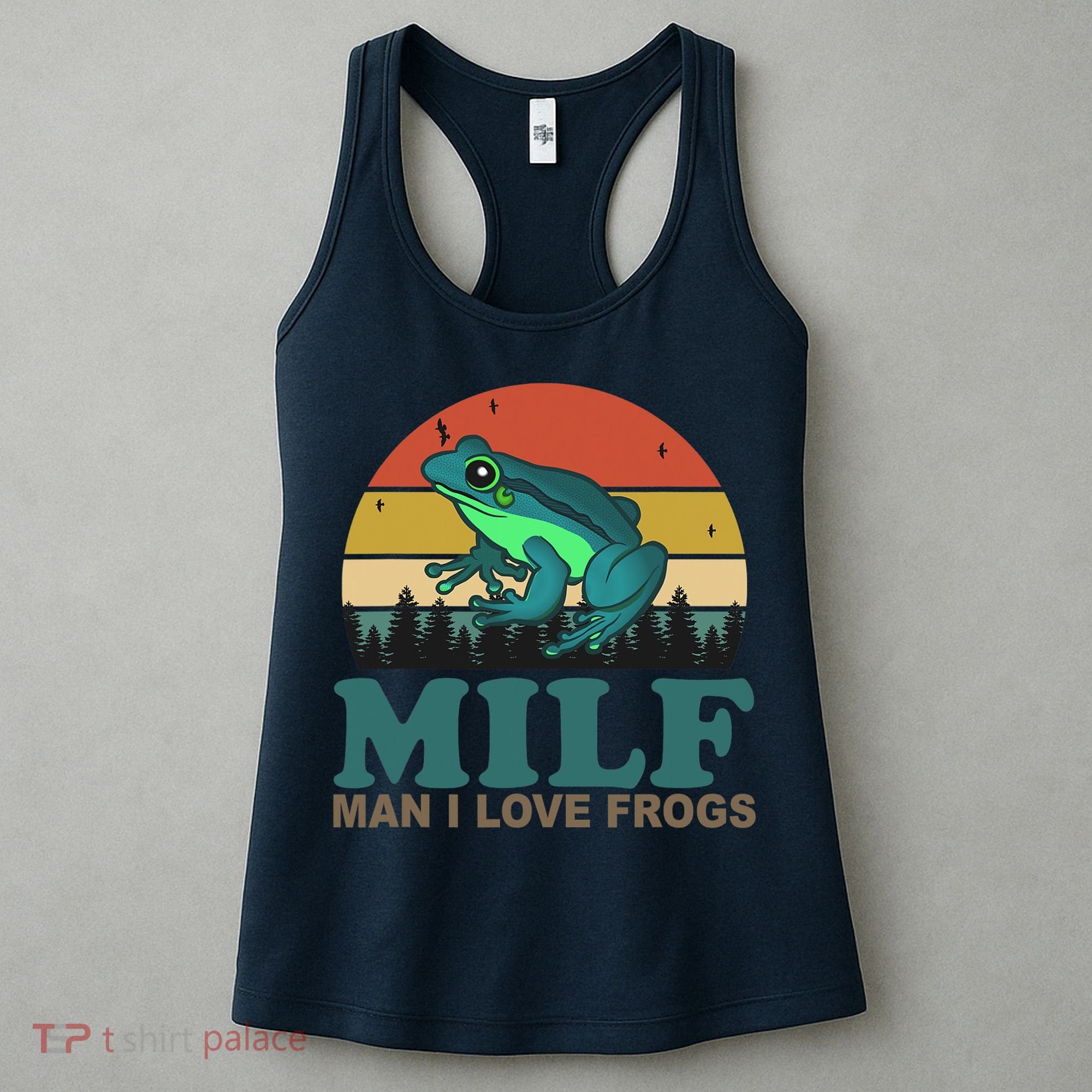 MILF Man I Love Frogs Funny Saying Frog Amphibian Lovers Women's Tank Top