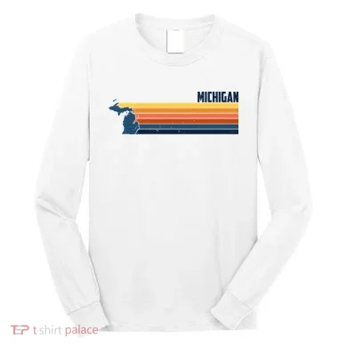 Retro Vintage Michigan Long Sleeve Shirt