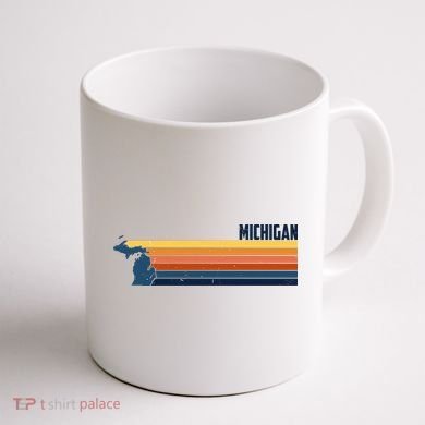 Retro Vintage Michigan Coffee Mug back
