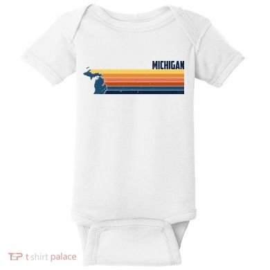 Retro Vintage Michigan Baby Bodysuit