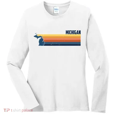 Retro Vintage Michigan Women's Long Sleeve Shirt