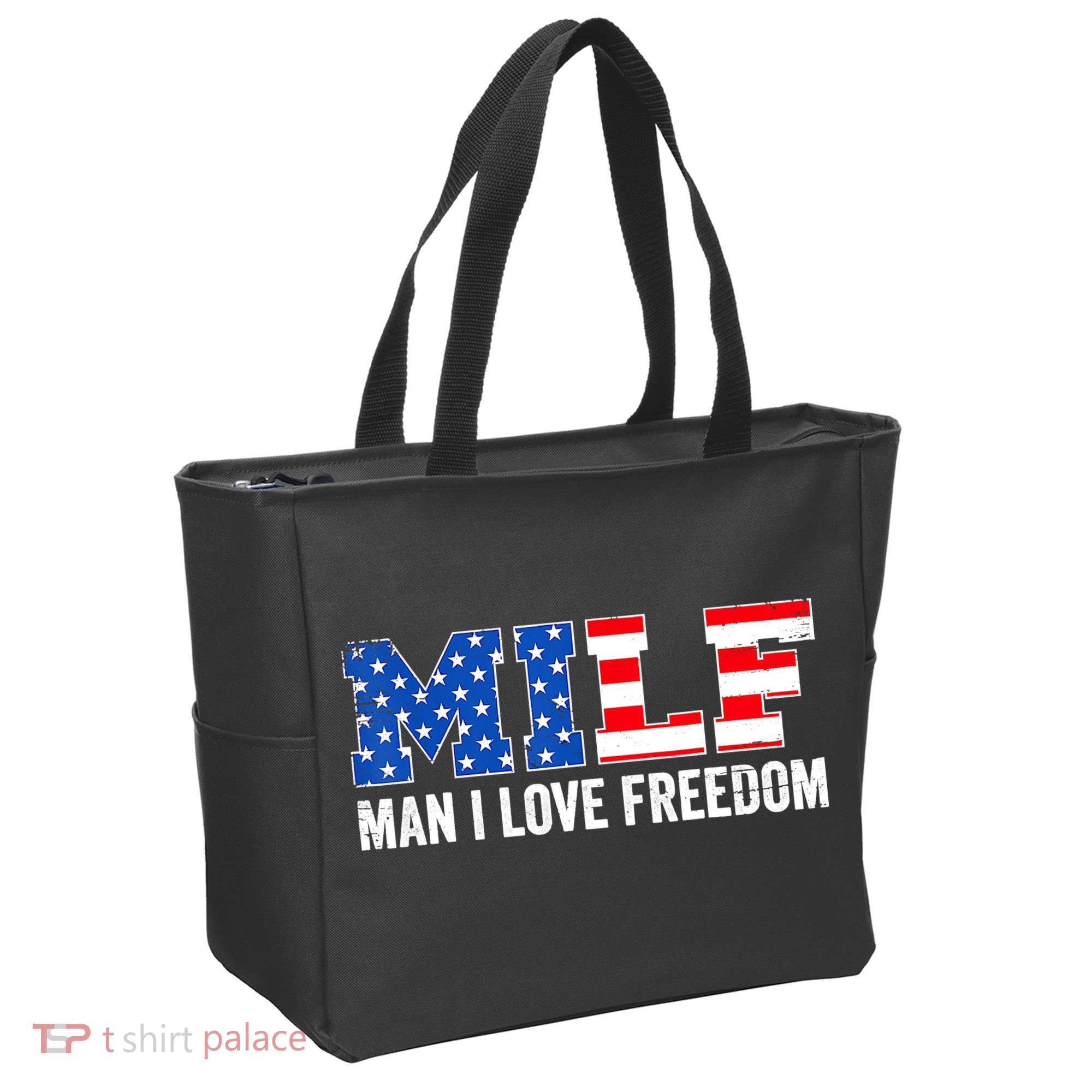 MILF Man I Love Freedom Funny Patriotic American 4th Of July Tote Bag