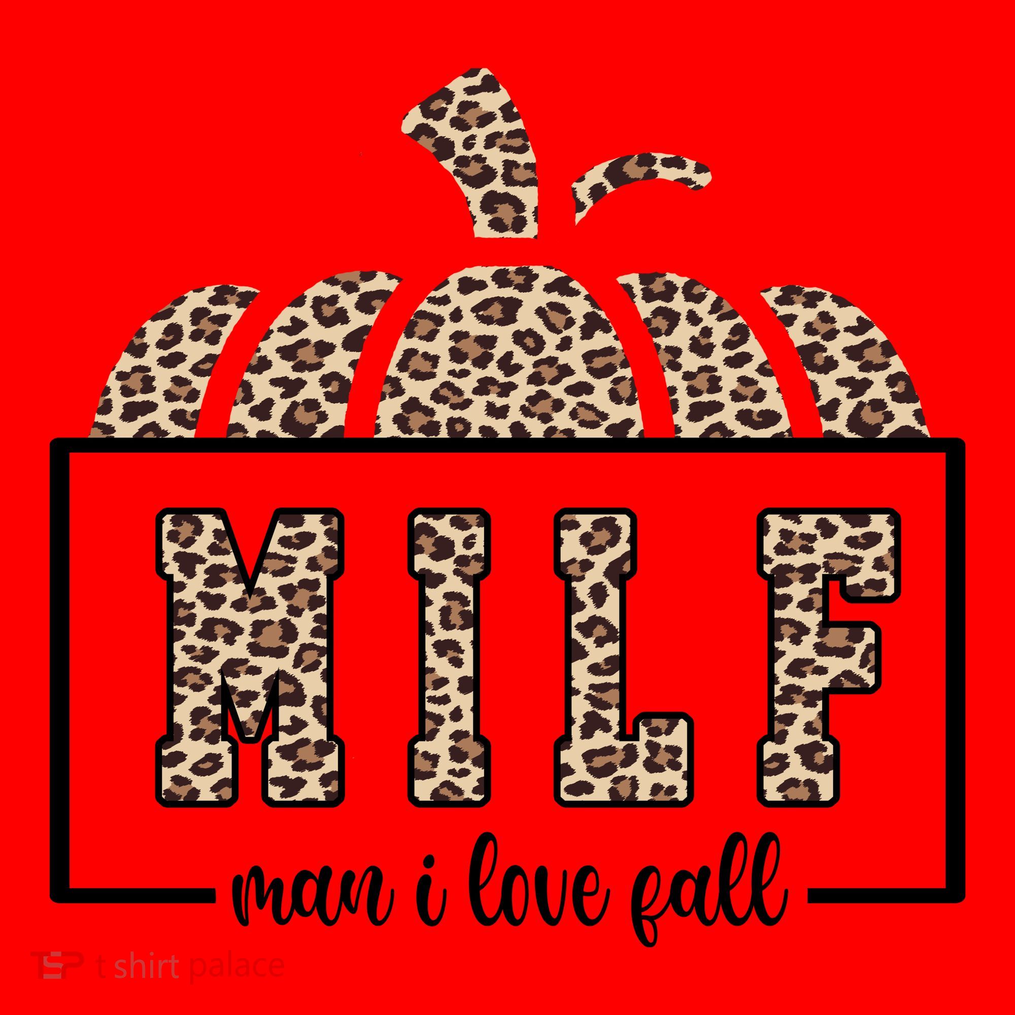 MILF Man I Love Fall Cheetah Pumpkin Cute Santa Hat