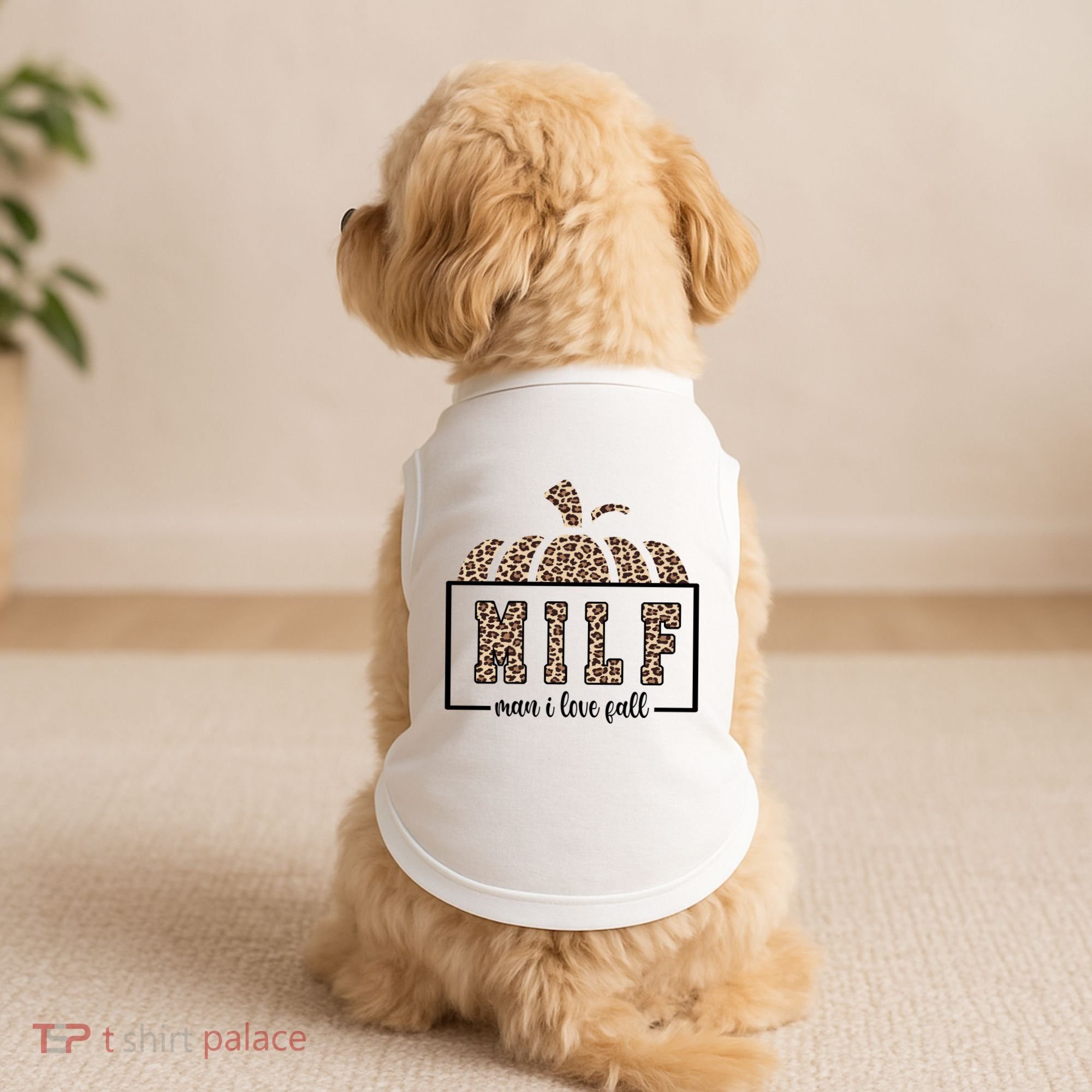 MILF Man I Love Fall Cheetah Pumpkin Cute Doggie Tank