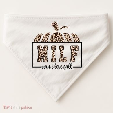 MILF Man I Love Fall Cheetah Pumpkin Cute USA-Made Doggie Bandana