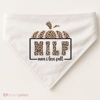 MILF Man I Love Fall Cheetah Pumpkin Cute USA-Made Doggie Bandana thumb 0