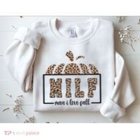 MILF Man I Love Fall Cheetah Pumpkin Cute Sweatshirt thumb 2