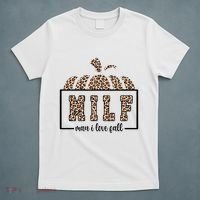 MILF Man I Love Fall Cheetah Pumpkin Cute T-Shirt thumb 5