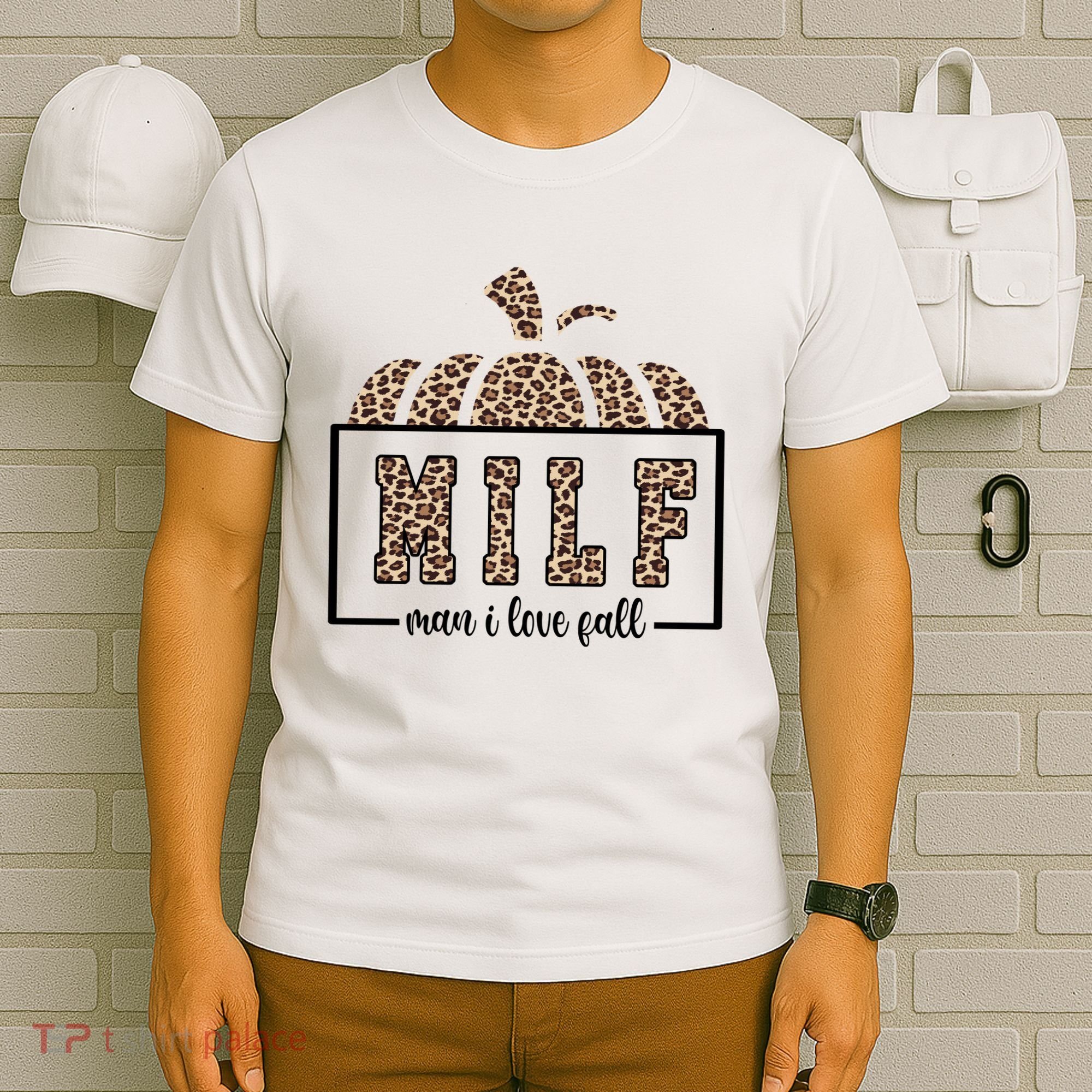 MILF Man I Love Fall Cheetah Pumpkin Cute T-Shirt