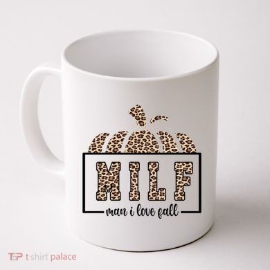 MILF Man I Love Fall Cheetah Pumpkin Cute Coffee Mug