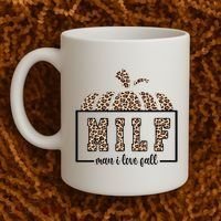 MILF Man I Love Fall Cheetah Pumpkin Cute Coffee Mug thumb 2