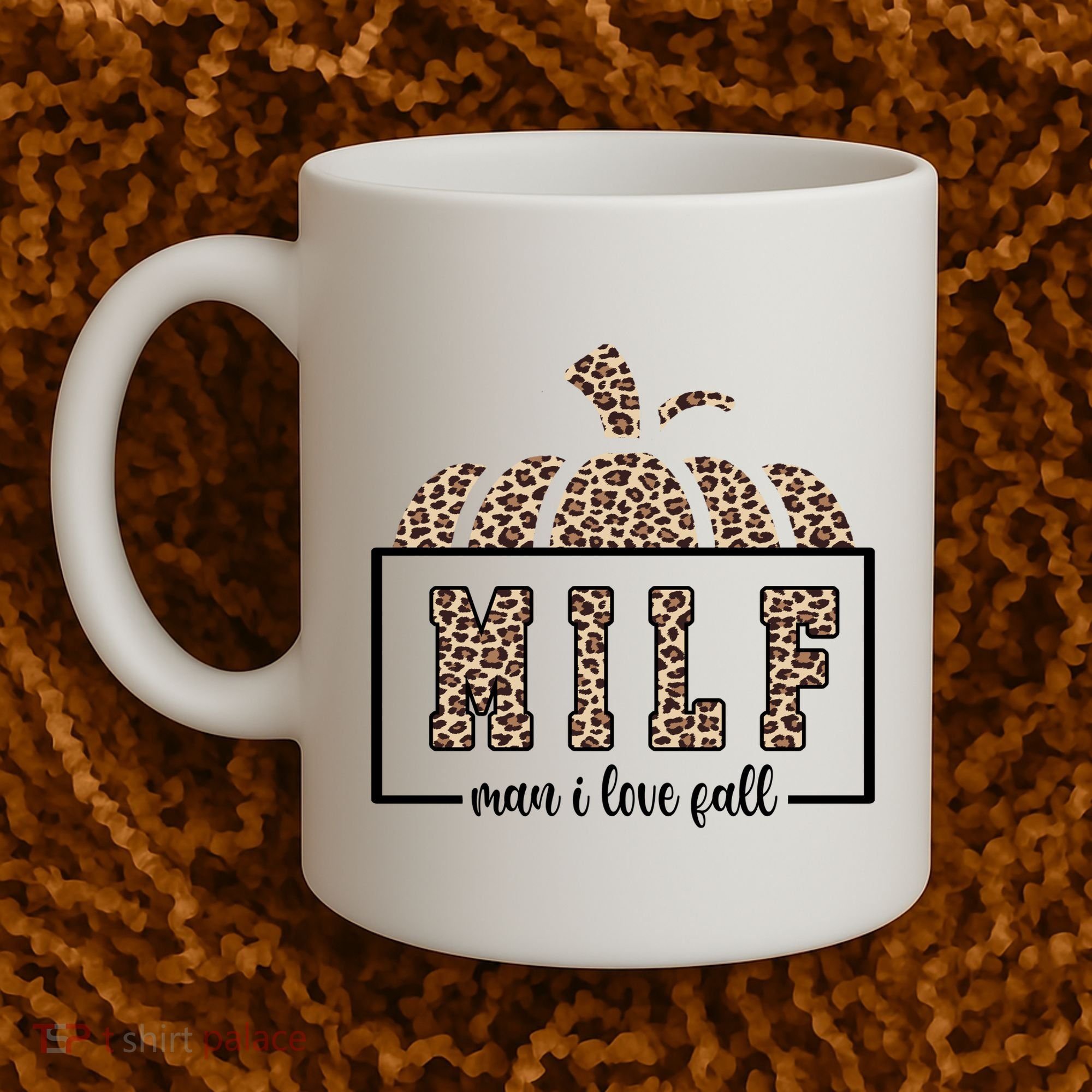 MILF Man I Love Fall Cheetah Pumpkin Cute Coffee Mug
