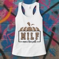 MILF Man I Love Fall Cheetah Pumpkin Cute Women's Tank Top thumb 3
