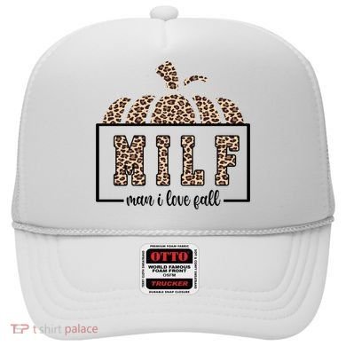 MILF Man I Love Fall Cheetah Pumpkin Cute Hat