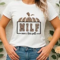 MILF Man I Love Fall Cheetah Pumpkin Cute Women's T-Shirt thumb 2