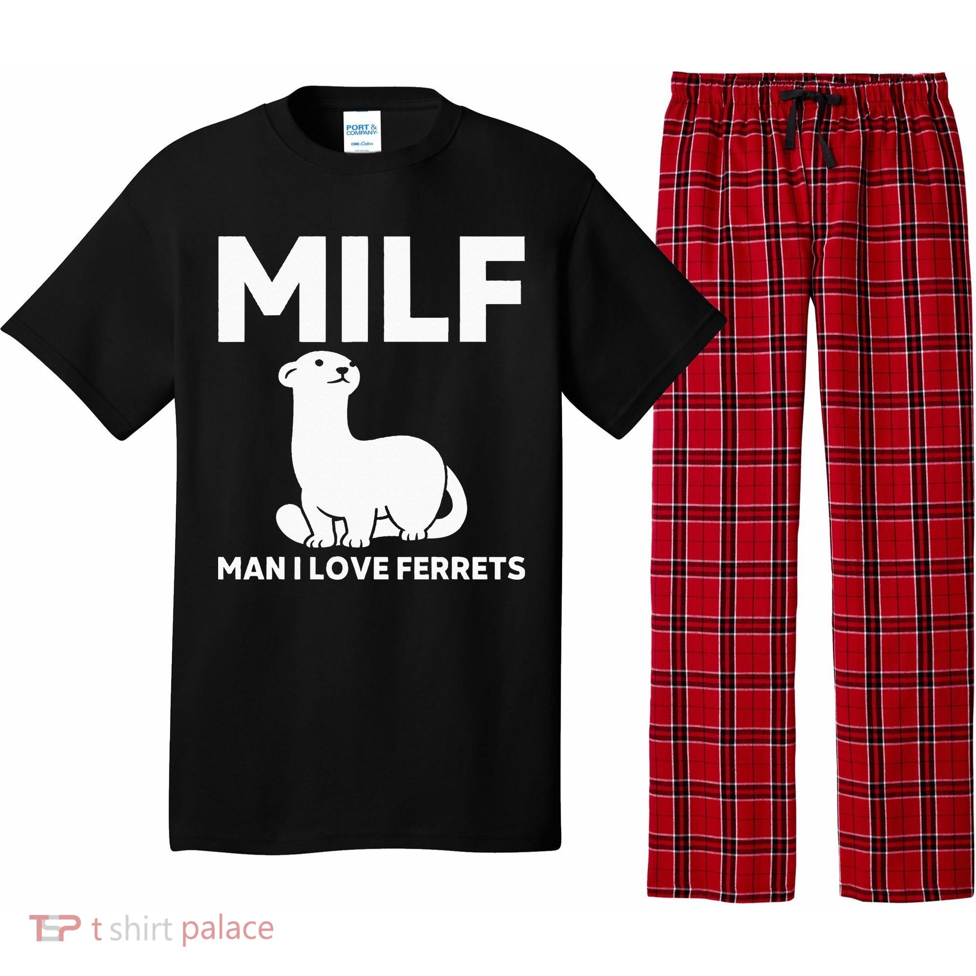 MILF Man I Love Ferrets Funny Ferret Pajama Set