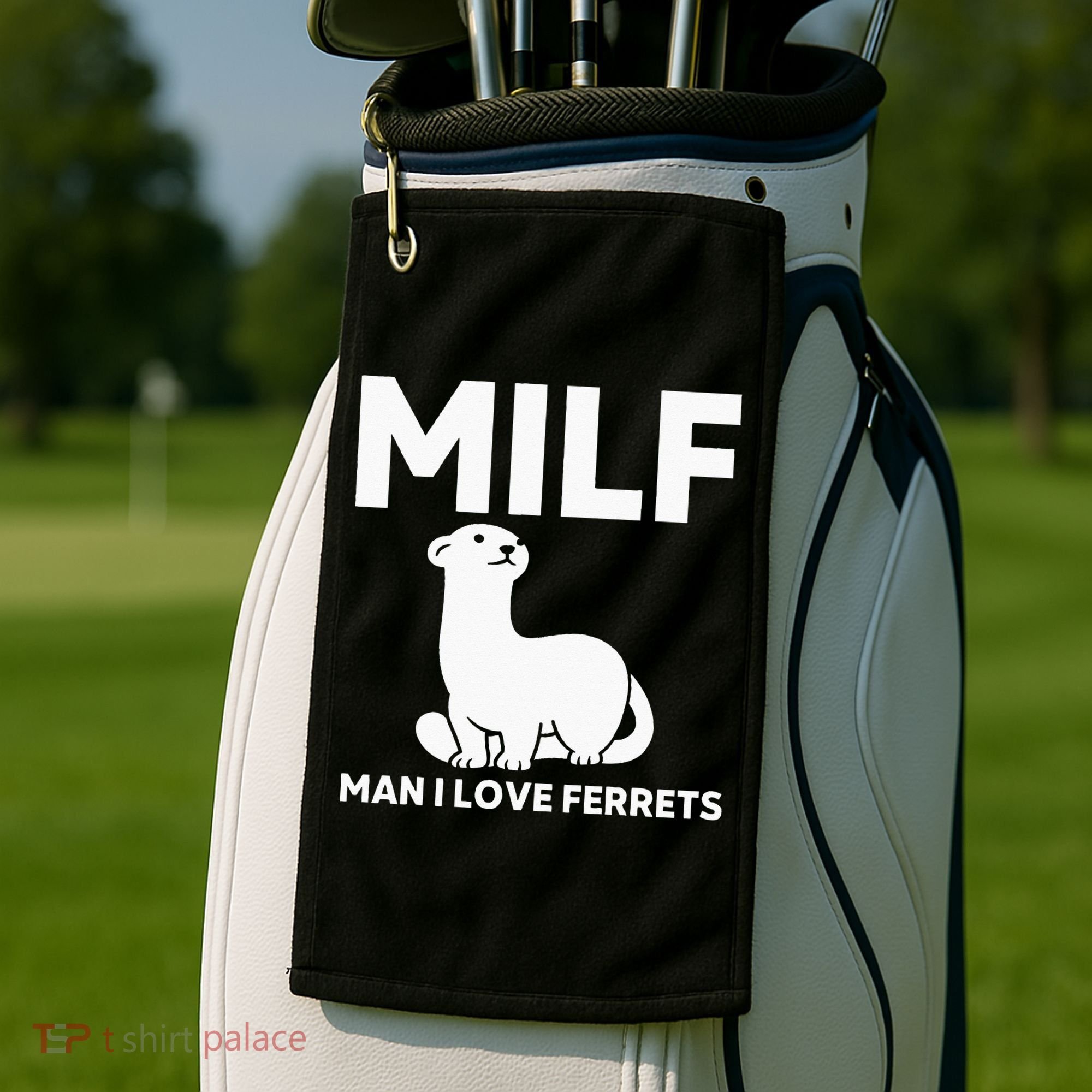 MILF Man I Love Ferrets Funny Ferret Golf Towel