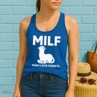 MILF Man I Love Ferrets Funny Ferret Women's Tank Top thumb 2