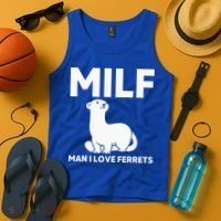 MILF Man I Love Ferrets Funny Ferret Tank Top thumb 4