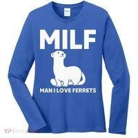 MILF Man I Love Ferrets Funny Ferret Women's Long Sleeve Shirt thumb 0