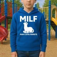 MILF Man I Love Ferrets Funny Ferret Kids Hoodie thumb 2