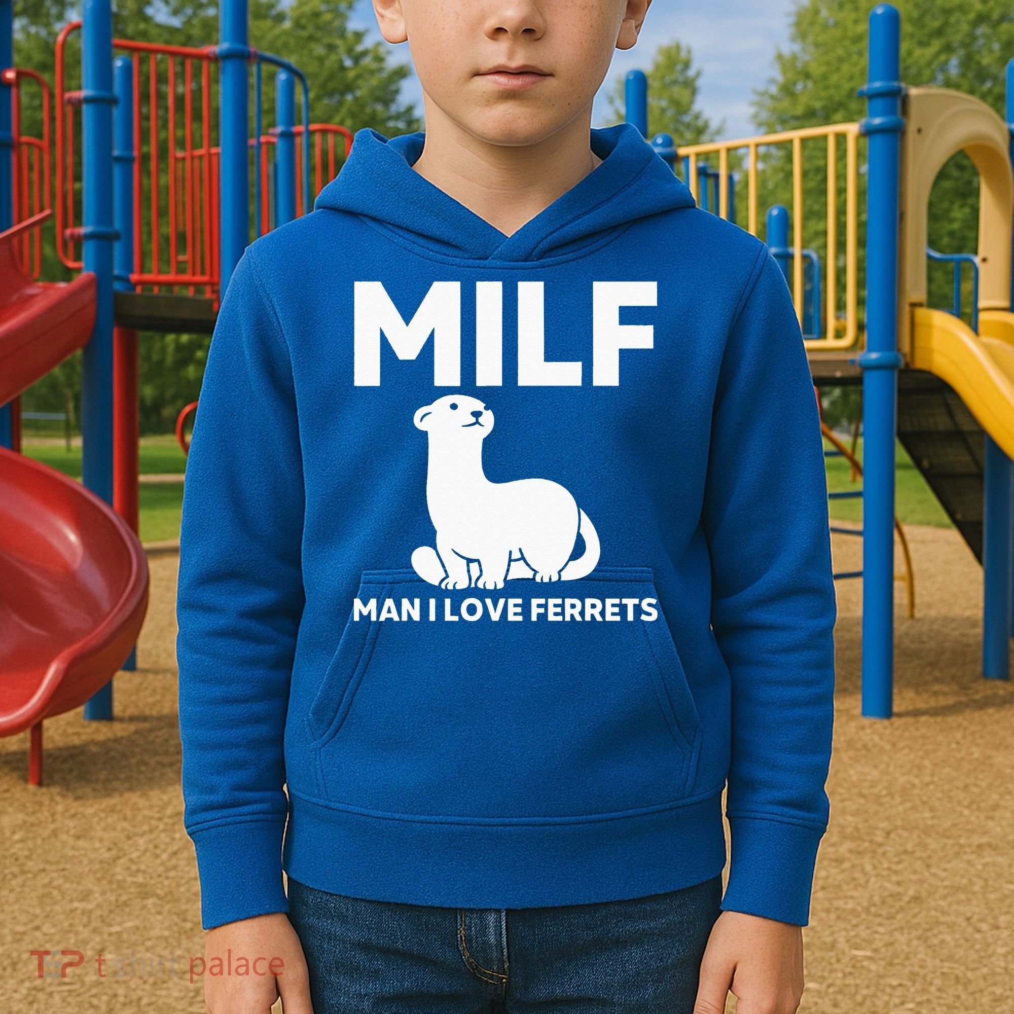 MILF Man I Love Ferrets Funny Ferret Kids Hoodie