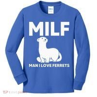 MILF Man I Love Ferrets Funny Ferret Kids Long Sleeve Shirt thumb 0