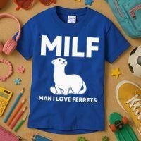 MILF Man I Love Ferrets Funny Ferret Kids T-Shirt thumb 3