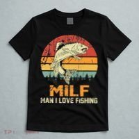 Milf Man I Love Fishing Funny Fish Vintage Outfit T-Shirt thumb 5