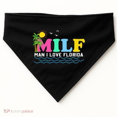 MILF Man I Love Florida Beach Summer Vacation Palm Tree USA-Made Doggie Bandana
