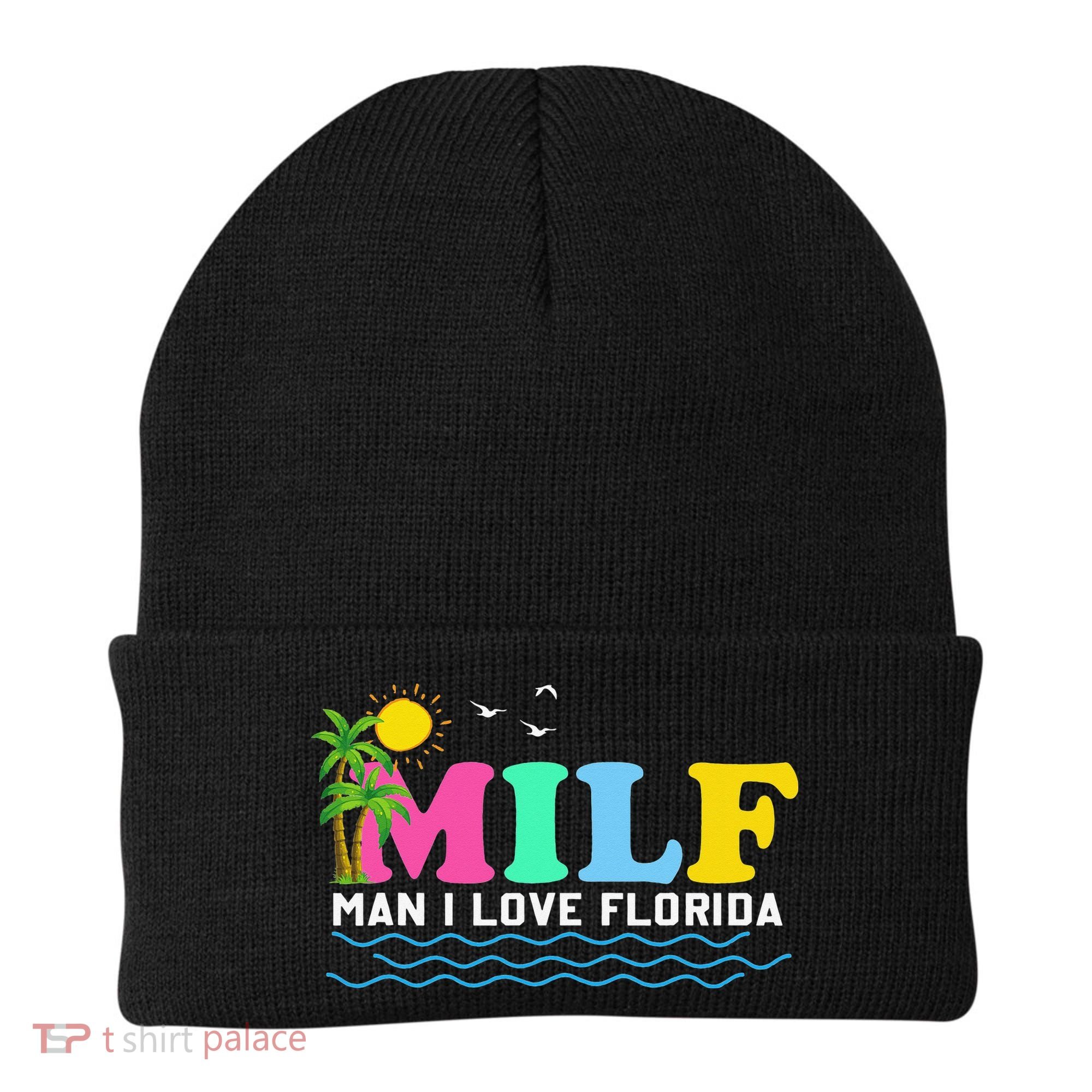 MILF Man I Love Florida Beach Summer Vacation Palm Tree Beanie
