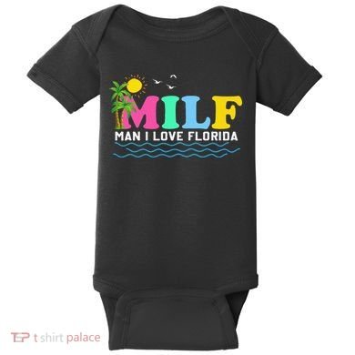MILF Man I Love Florida Beach Summer Vacation Palm Tree Baby Bodysuit