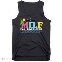 MILF Man I Love Florida Beach Summer Vacation Palm Tree Tank Top thumb 0