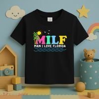 MILF Man I Love Florida Beach Summer Vacation Palm Tree Toddler T-Shirt thumb 3
