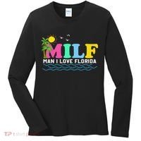 MILF Man I Love Florida Beach Summer Vacation Palm Tree Women's Long Sleeve Shirt thumb 0