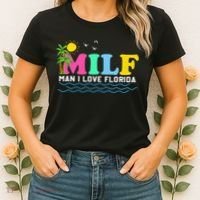 MILF Man I Love Florida Beach Summer Vacation Palm Tree Women's T-Shirt thumb 2