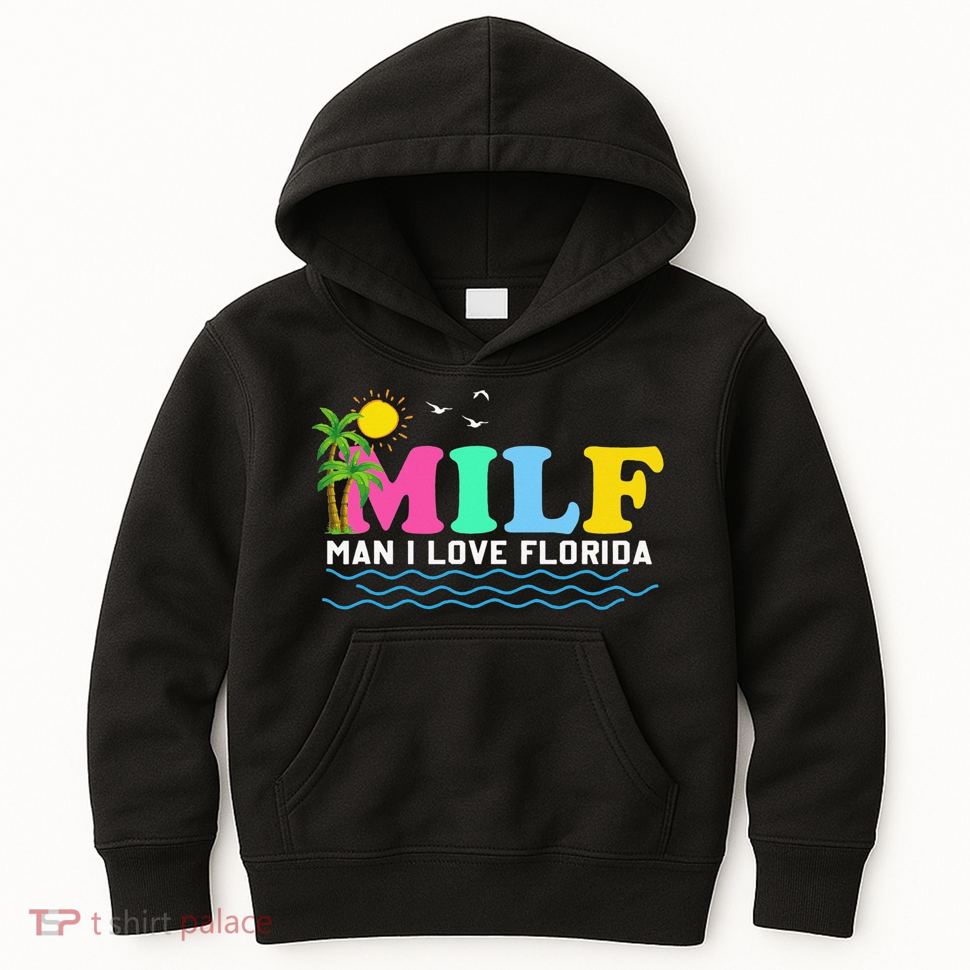 MILF Man I Love Florida Beach Summer Vacation Palm Tree Kids Hoodie