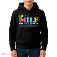 MILF Man I Love Florida Beach Summer Vacation Palm Tree Kids Hoodie thumb 4