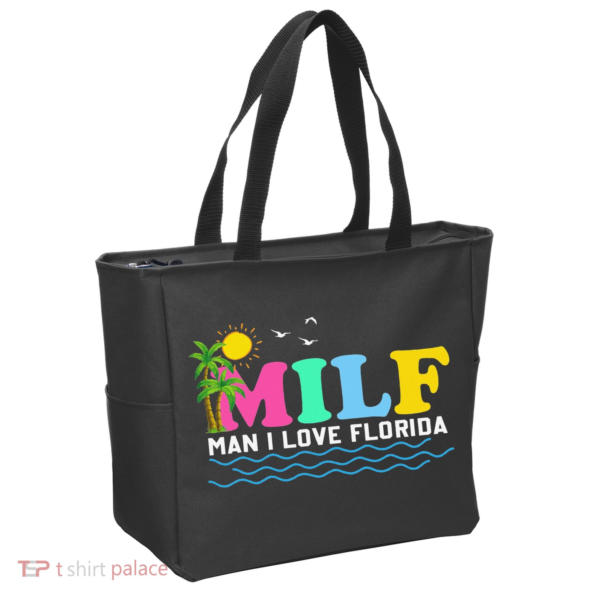 MILF Man I Love Florida Beach Summer Vacation Palm Tree Tote Bag