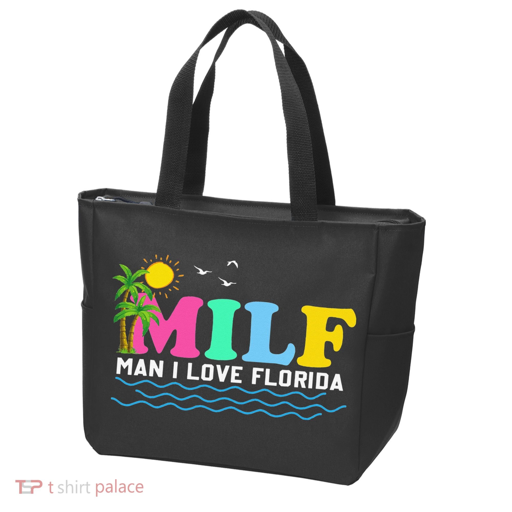 MILF Man I Love Florida Beach Summer Vacation Palm Tree Tote Bag
