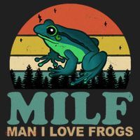 Milf Man I Love Frogs Funny Amphibian Lovers Beanie thumb 2