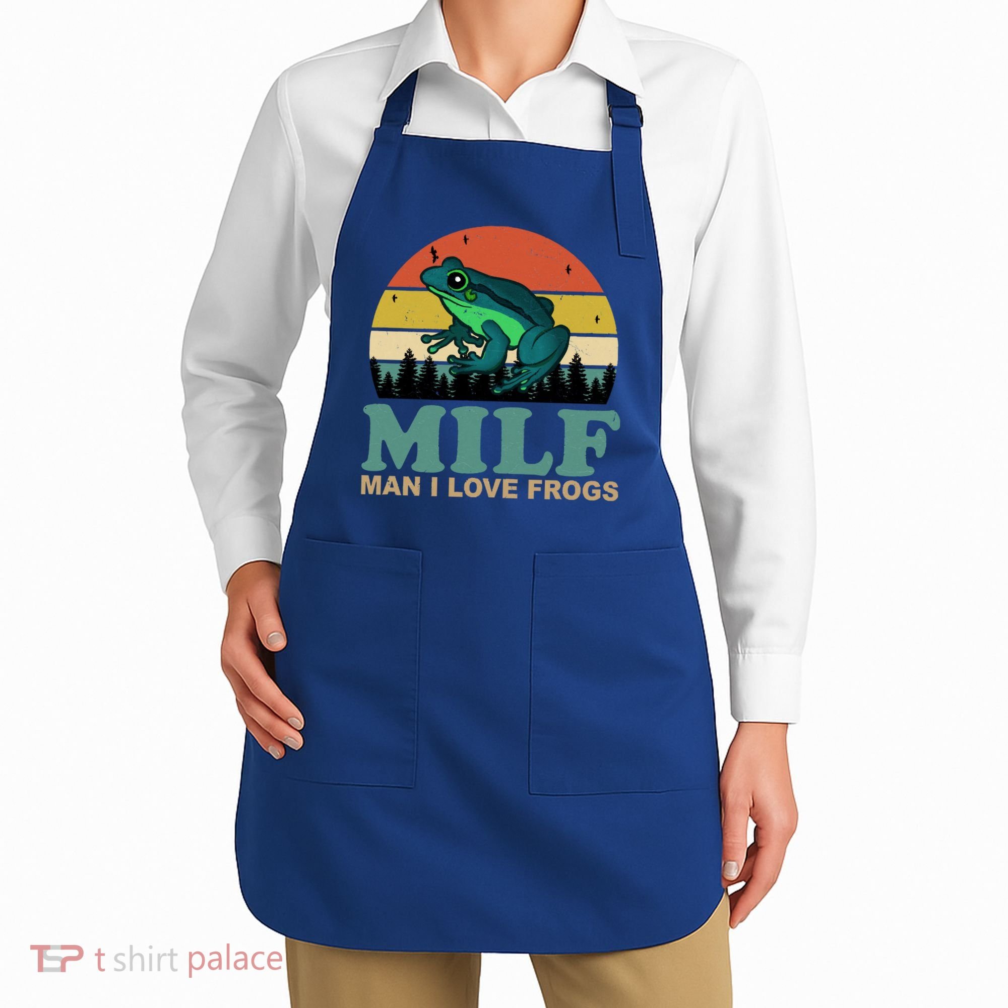 Milf Man I Love Frogs Funny Amphibian Lovers Apron