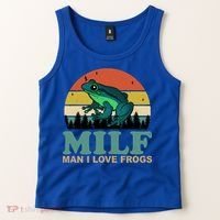 Milf Man I Love Frogs Funny Amphibian Lovers Tank Top thumb 2