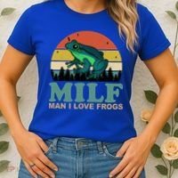 Milf Man I Love Frogs Funny Amphibian Lovers Women's T-Shirt thumb 2