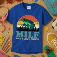 Milf Man I Love Frogs Funny Amphibian Lovers Kids T-Shirt thumb 3