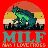 Milf Man I Love Frogs Funny Amphibian Lovers Santa Hat thumb 1