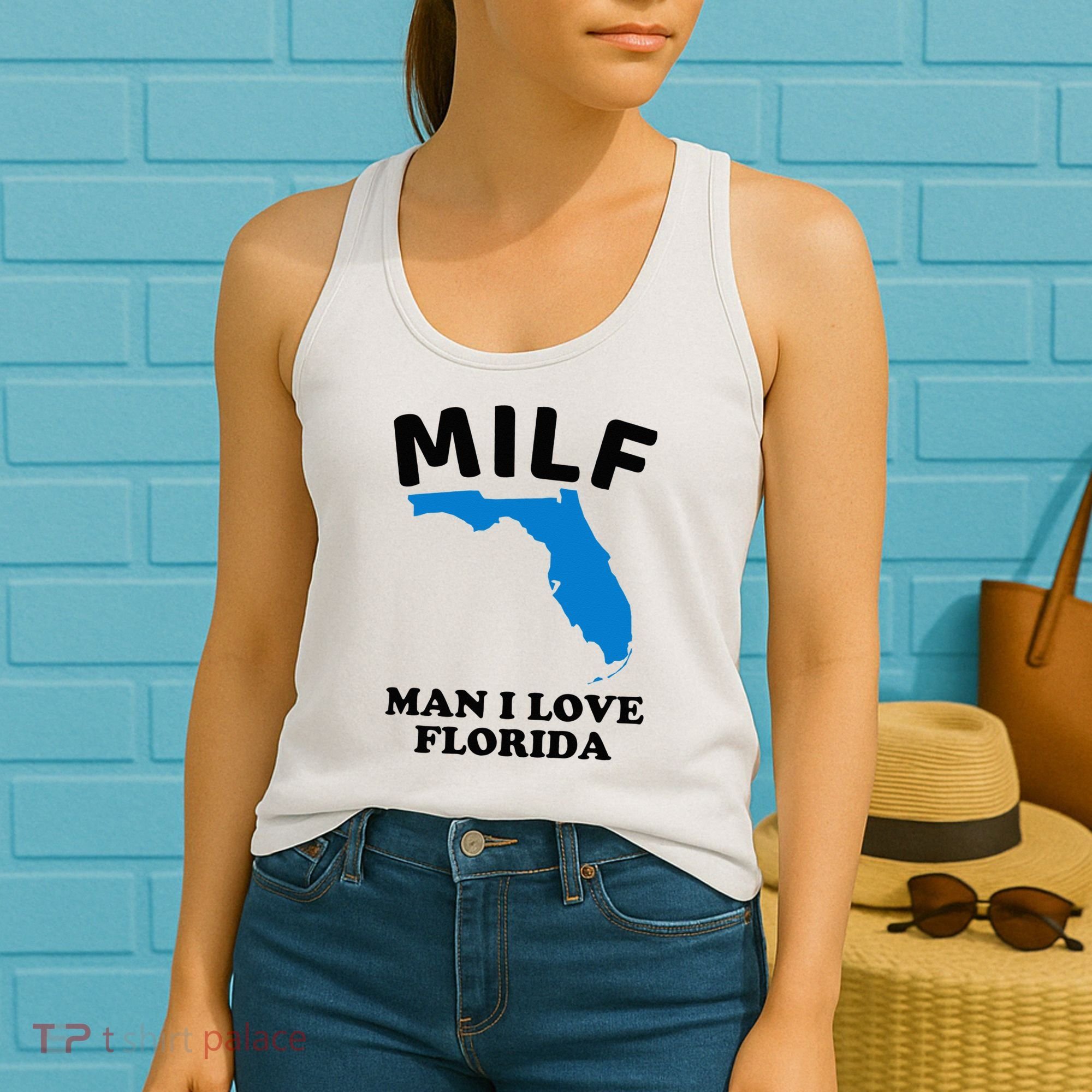 MILF Man I Love Florida Funny Miami United States Tampa Women's Tank Top